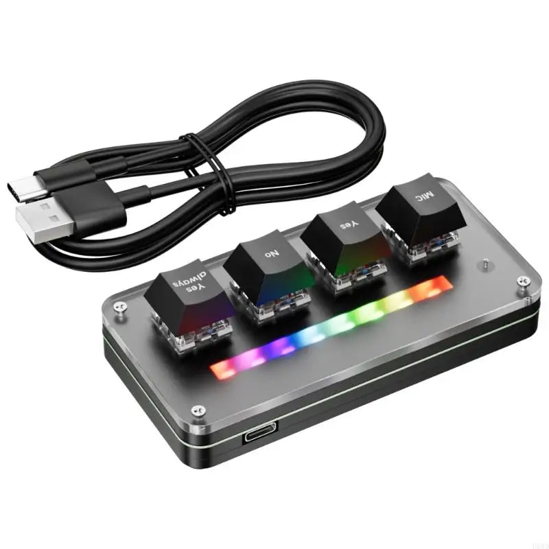 USB-C 4-Button Productivity Keypad with Light Bar | Dictation