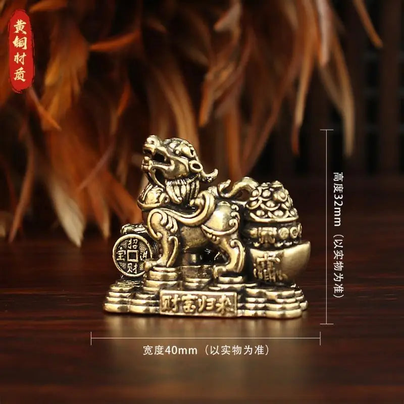 Brass Feng Shui Pixiu Statue Pair – Wealth & Good Luck Décor
