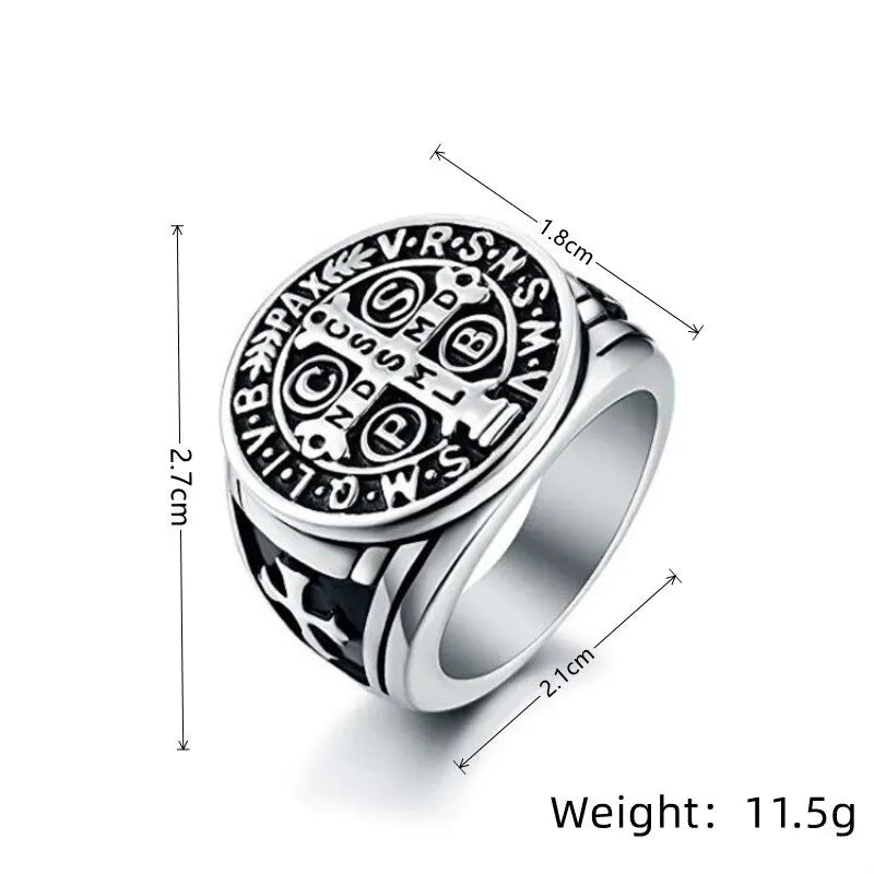 Vintage Zinc Alloy Ring – Snowflake, Rune & Compass Patterns