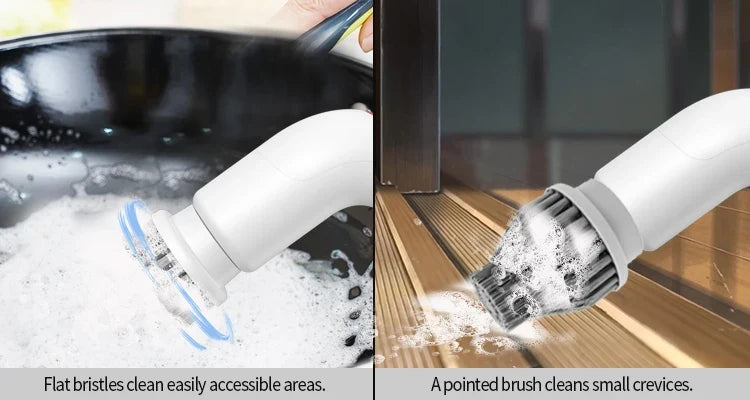 4-in-1 Electric Cleaning Brush | Long Handle Kitchen & Bath