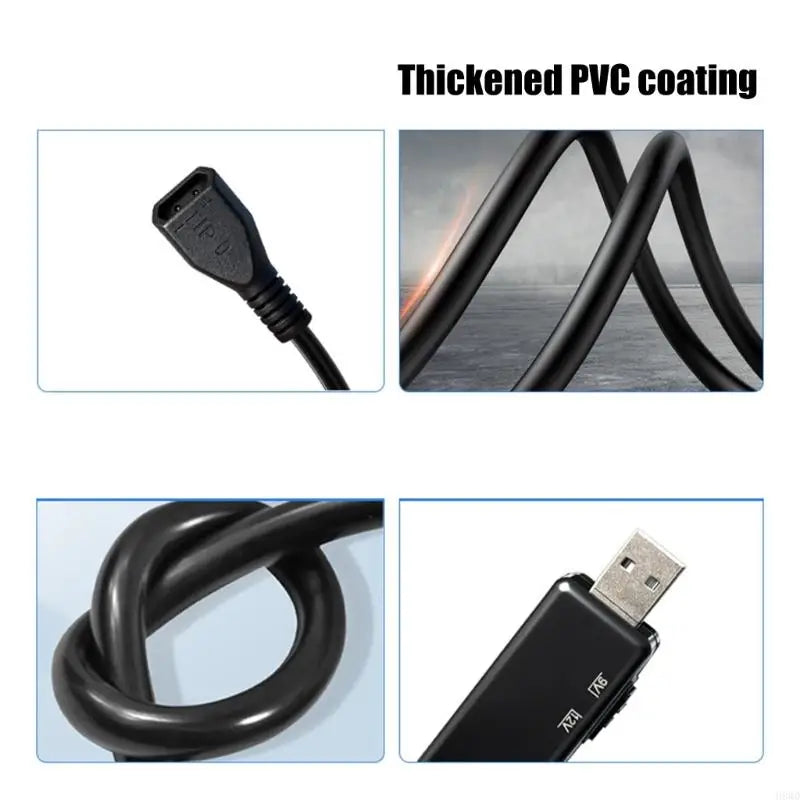 USB 5V to 9V/12V Selectable Power Converter Cable | Digital Display
