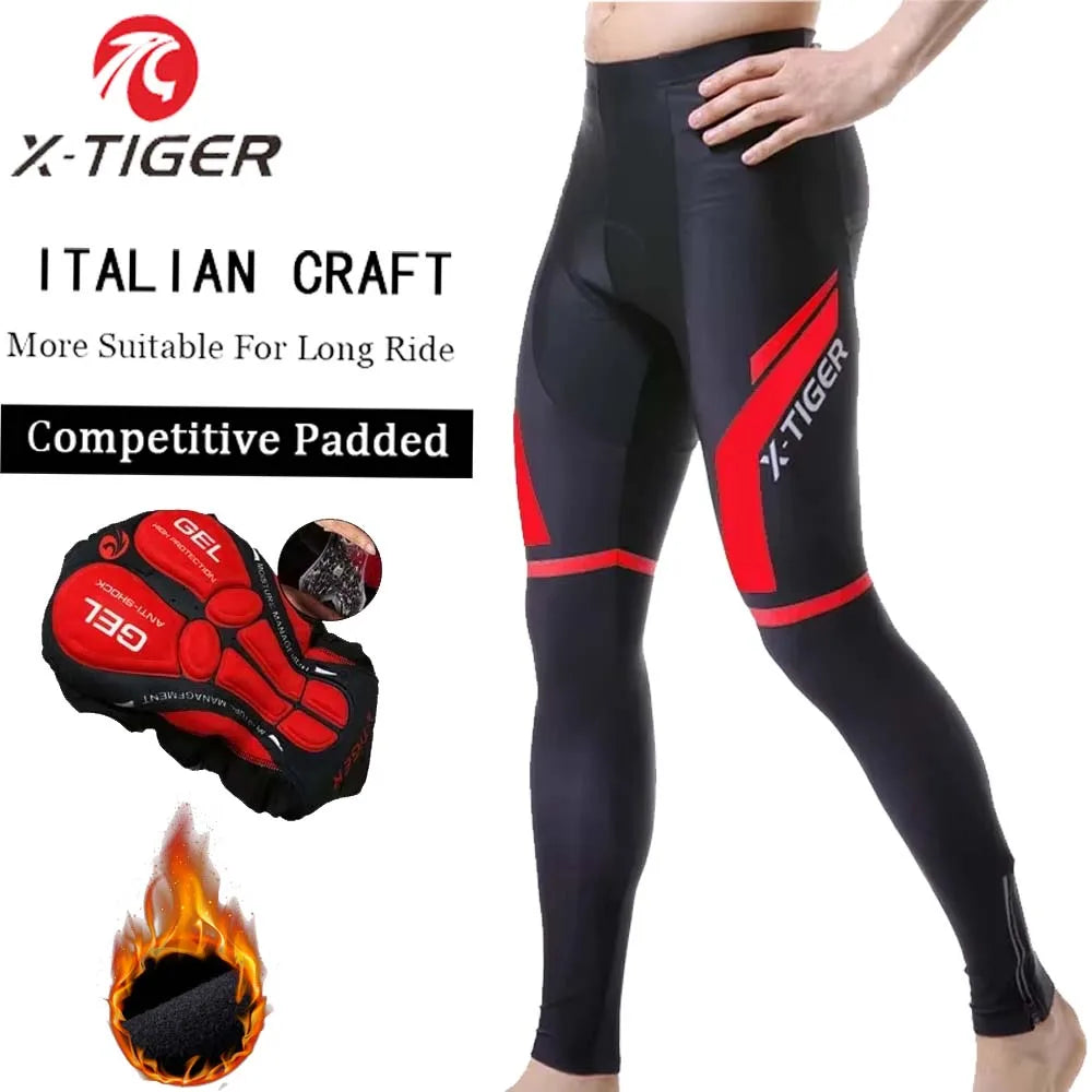 X-Tiger Men's Winter Thermal Cycling Tights | 5D Gel Pad