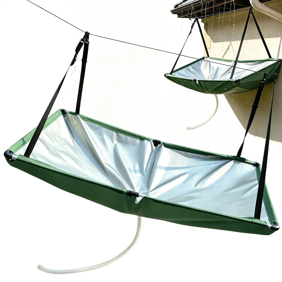Rain Catcher Cloth with Hose | Garden Water Harvester