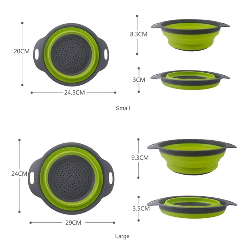 Foldable Silicone Colander Basket – Fruits & Vegetables