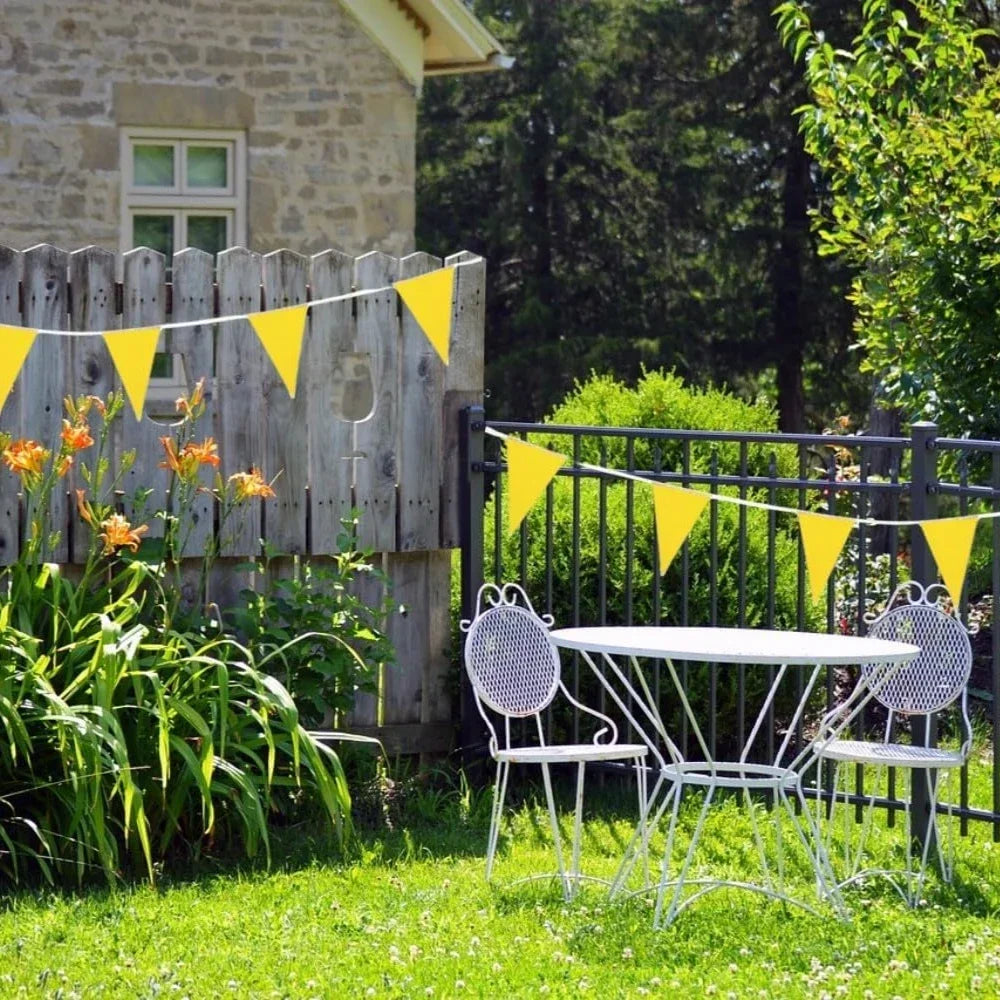 Yellow Pennant Banner Bunting 33 Ft – Triangle Flag String