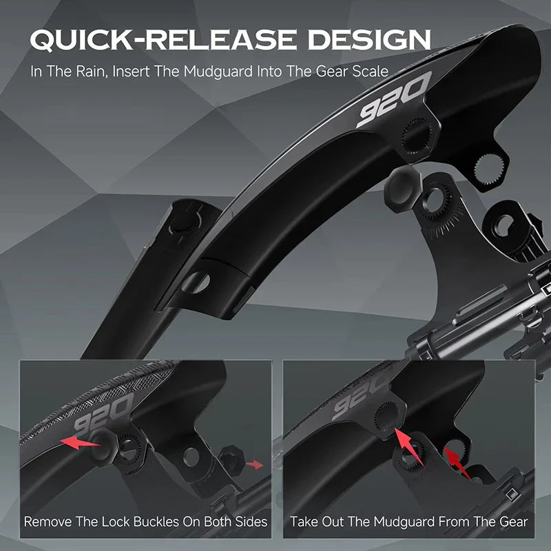 ENLEE Adjustable Bike Mudguard – Front & Rear, 26/27.5/29"