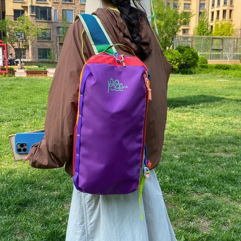 Two-Tone Nylon Backpack – Large Capacity College Travel Bag
