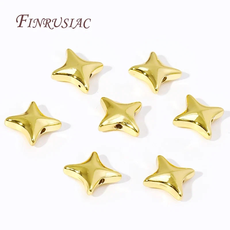 9mm 18K Gold Plated Star Spacer Beads – DIY Jewelry Making