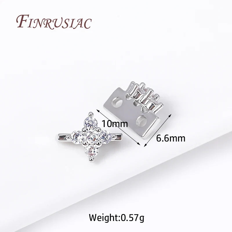 18K Gold Plated Zircon Flower Connector Spacer Beads – DIY Jewelry
