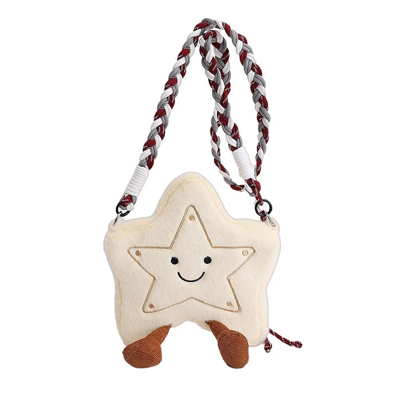 Korean Style Cute Plush Star Fluffy Crossbody Shoulder Bag