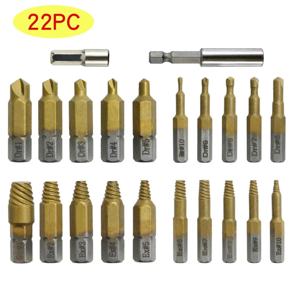 DAZZLEEX 22-Pc Screw Extractor Set with Magnetic Bit Holder