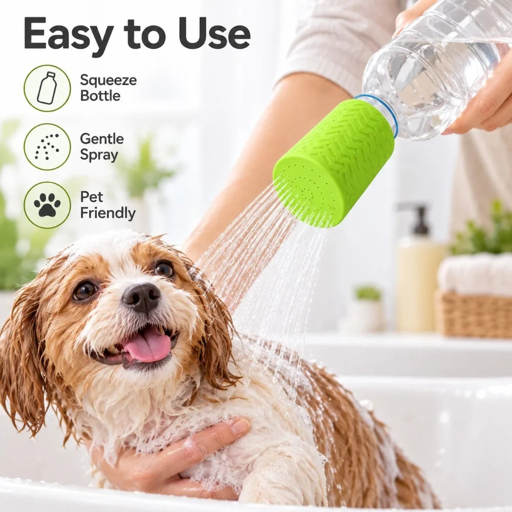 Portable Silicone Pet Bath Shower Head Sprayer – Dogs & Cats