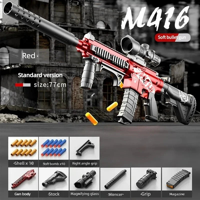 M416 Soft Bullet Suction Cup Toy Gun – Manual Shooter for Kids