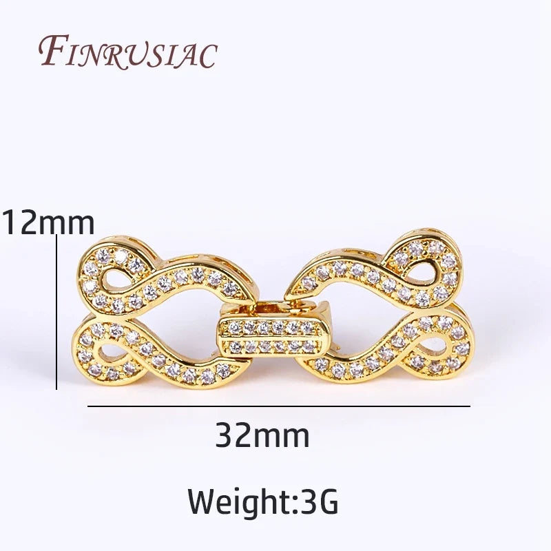18K Gold Plated Zircon Pearl Clasp – DIY Jewelry Findings