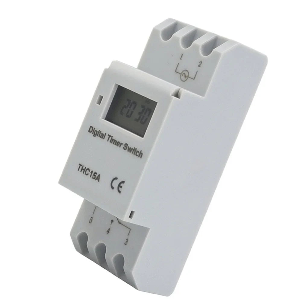 DIN Rail Timer Switch AC110V 25A | 16-Program Compact Mount
