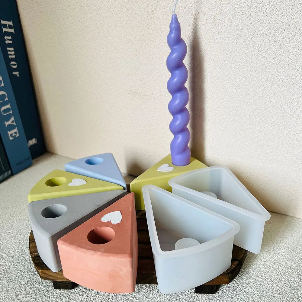 Silicone Candle Mold – Cake Slice, Rainbow Arch & U-Shape