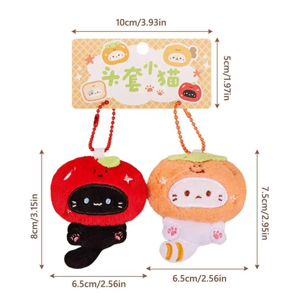 Plush Cat Keychain Pendant Pair – Cute Kitten Bag Charm