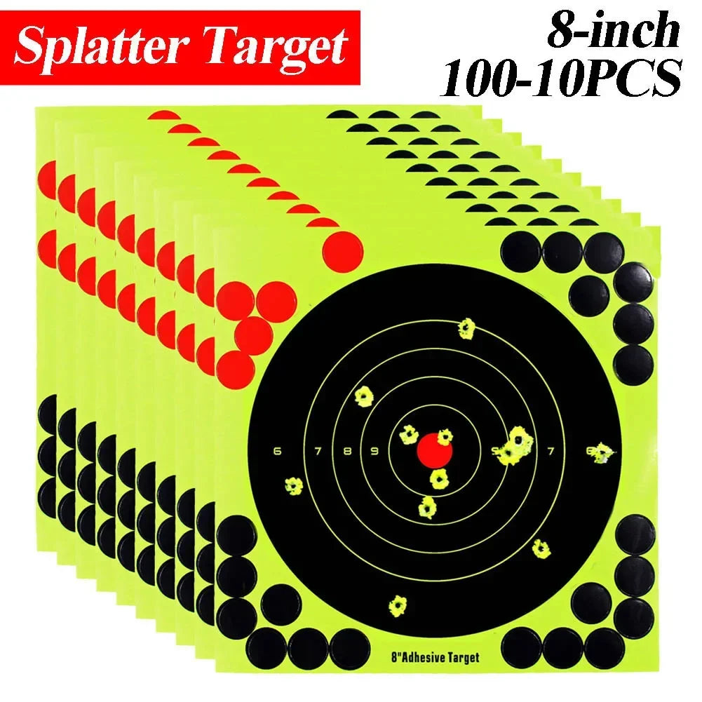 8-Inch Reactive Splatter Shooting Target Stickers – High Visibility