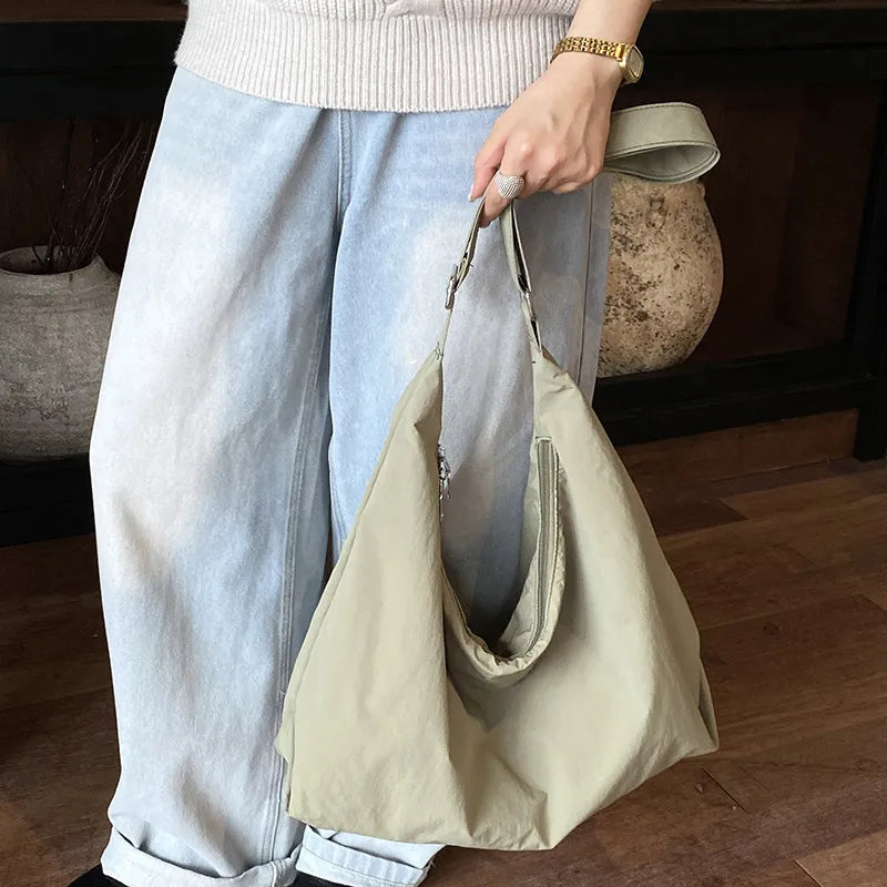 Korean Style Large Capacity Nylon Tote Bag – Shoulder & Crossbody