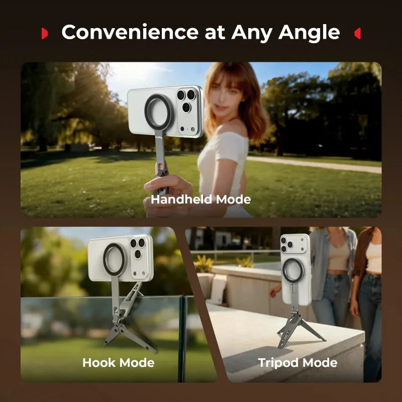Magnetic Phone Tripod – 270° Tilt, 1/4" Thread, Mini Pocket Mount