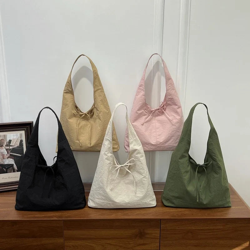 Korean Bowknot Tote Bag – Large Capacity Crossbody Shoulder Bag