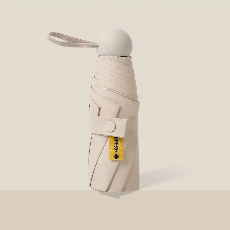 Mini Capsule Folding Umbrella UPF50+ – Portable Sun & Rain