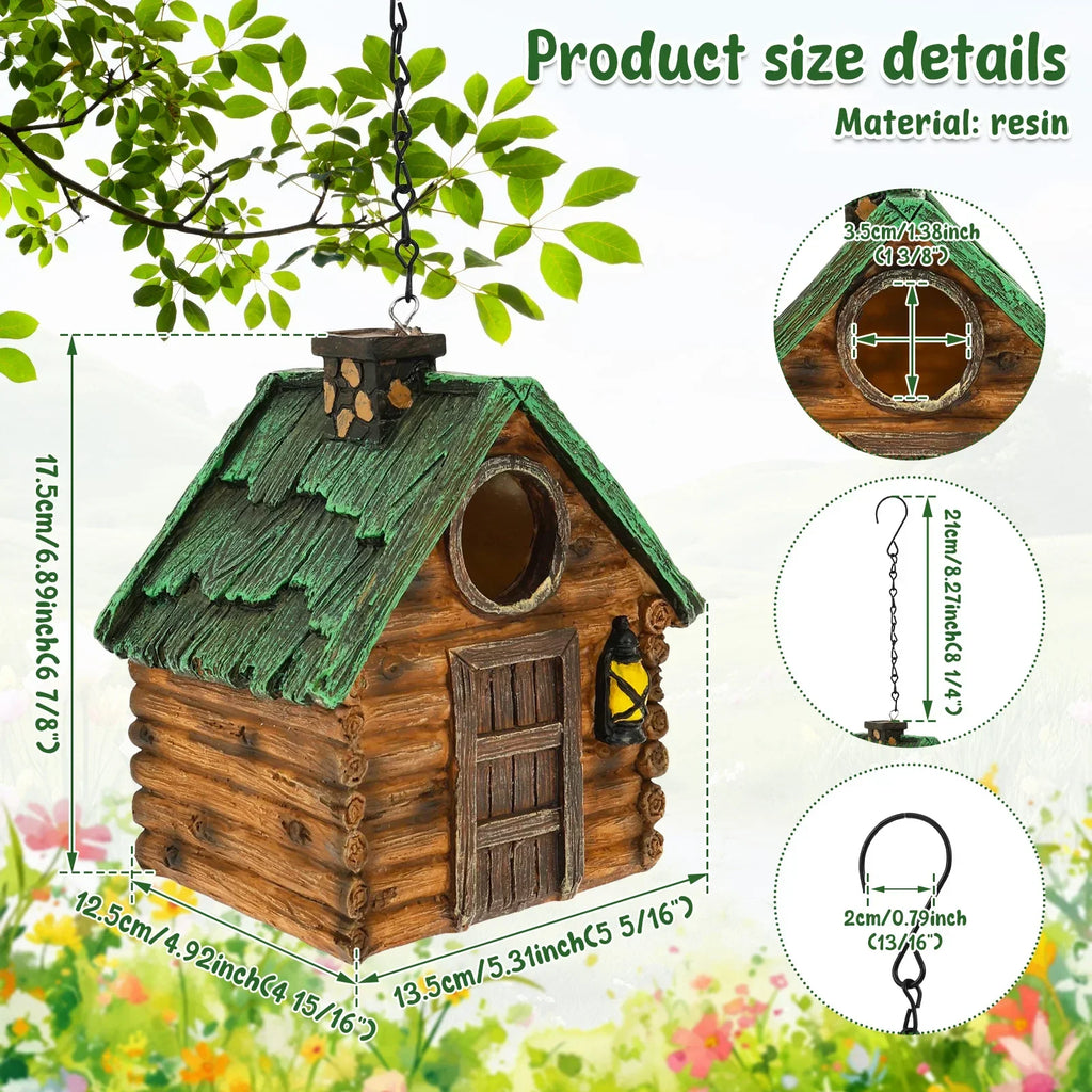 Outdoor Hanging Resin Birdhouse – Waterproof Garden Bird Nest