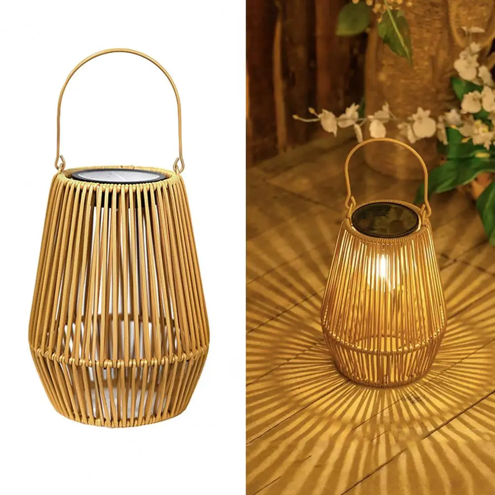 Woven Solar Lantern – Auto On/Off Outdoor Hanging Light