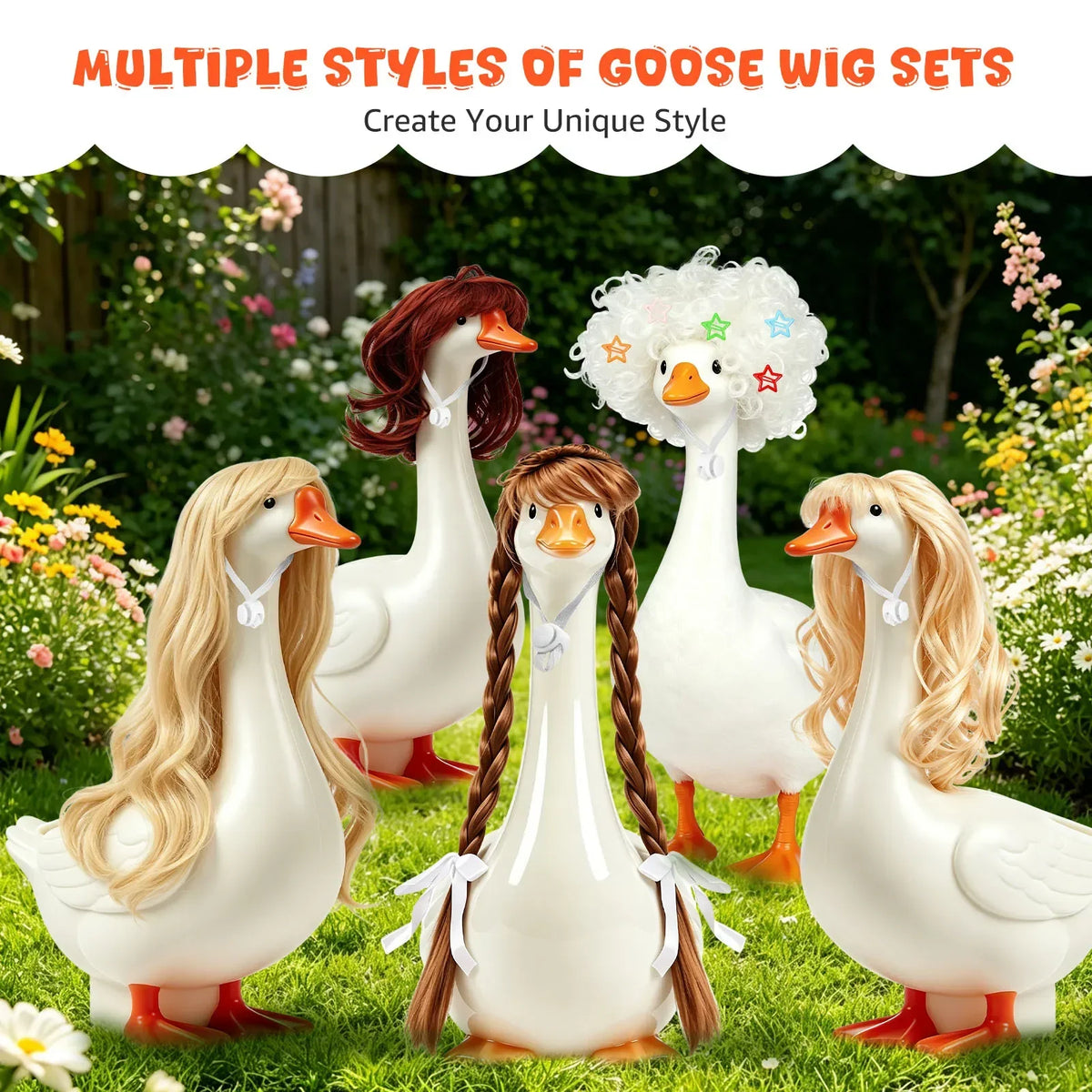 Porch Goose Wig Set 3/4/5 Pcs – Fits 17–23 Inch Statues