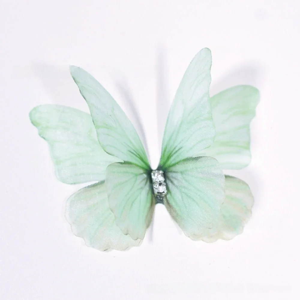 50Pcs 3D Organza Butterfly Appliques – Colorful Mesh Patches