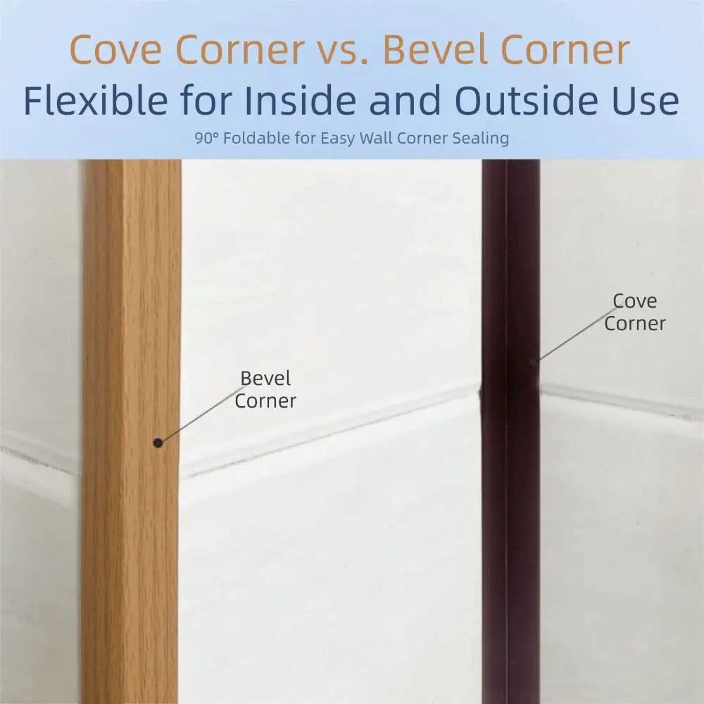 Peel & Stick PVC Corner Trim Moulding 6cm x 2m