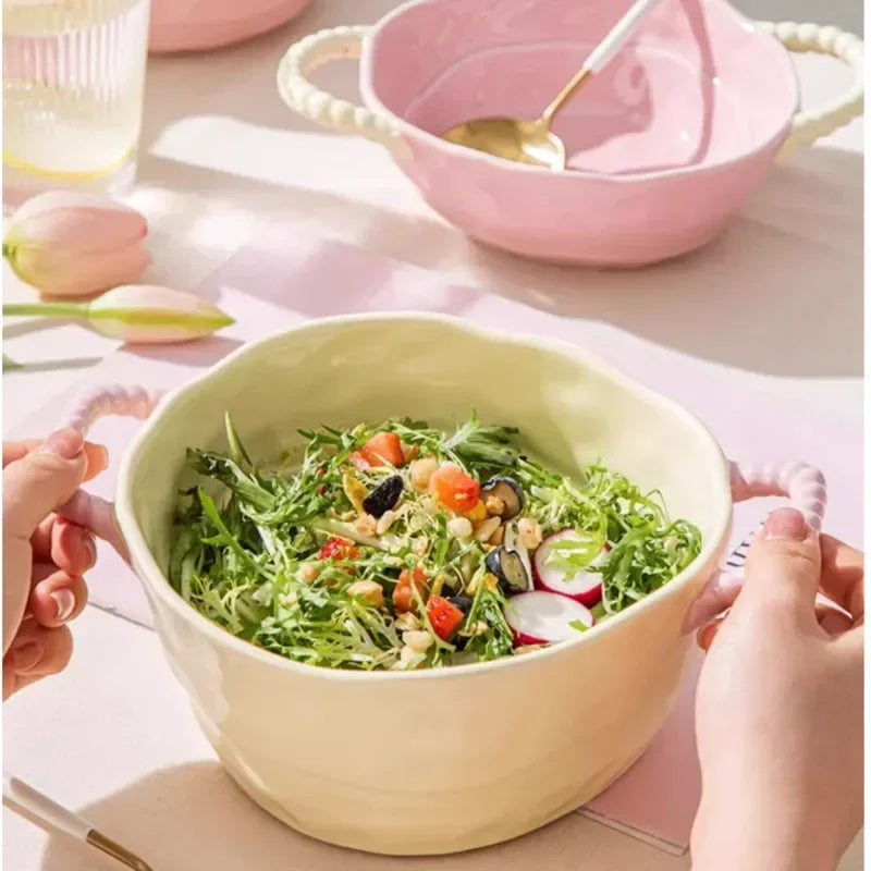 Ceramic Handle Bowl – Salad, Soup & Baking Bowl