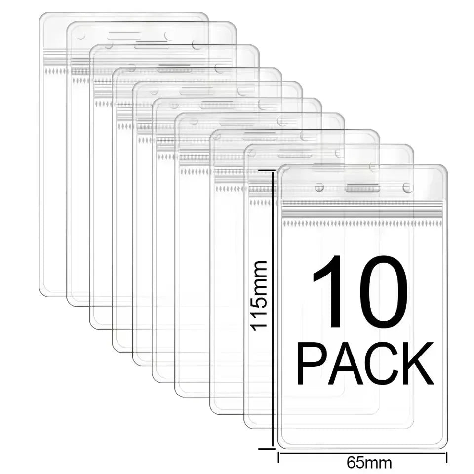 Transparent Waterproof ID Badge Holders with Resealable Zip