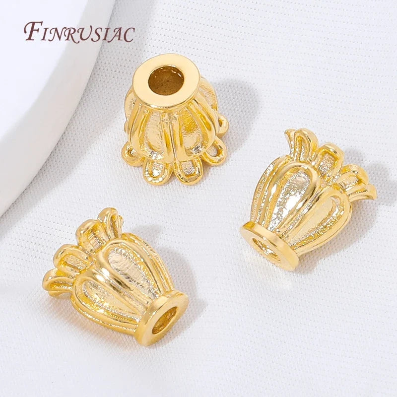 Tulip Flower Tassel End Caps – Gold Brass Bead Cap Findings