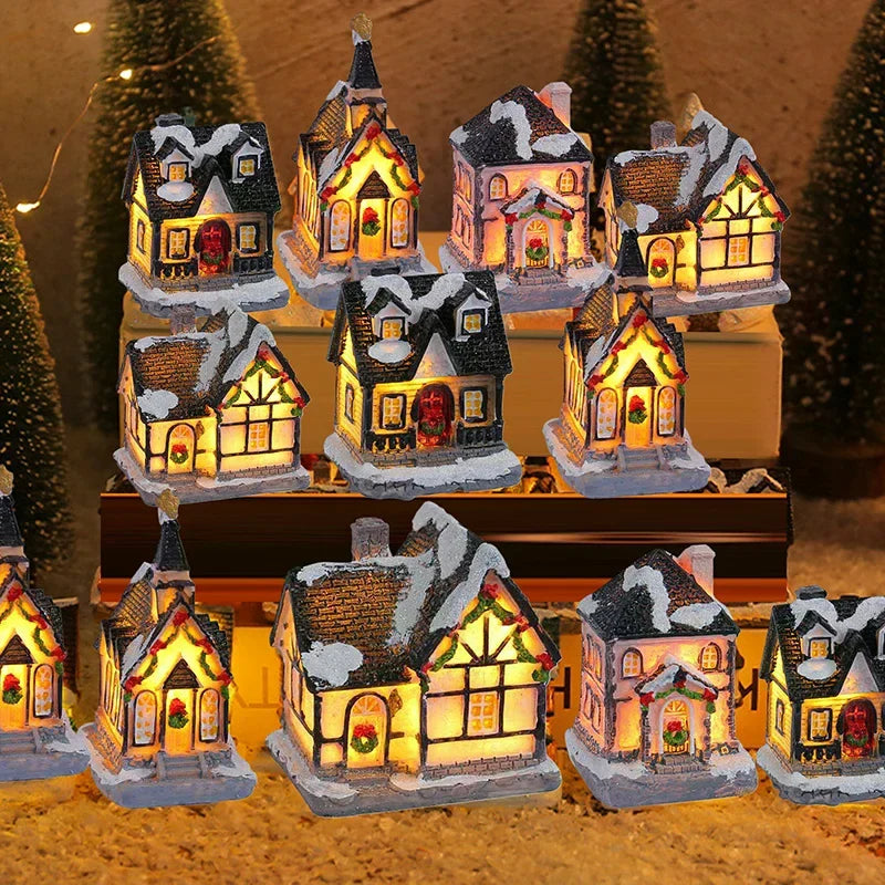 Mini LED Christmas Village House – Xmas Winter Décor Gift