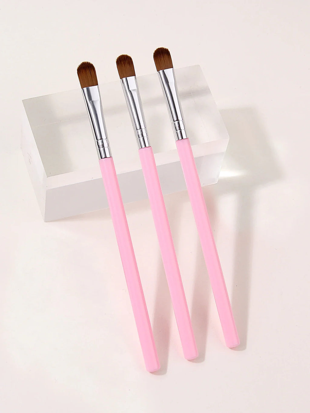 6-Piece Pink Handle Eyeshadow Brush Set with Beauty Sponge
