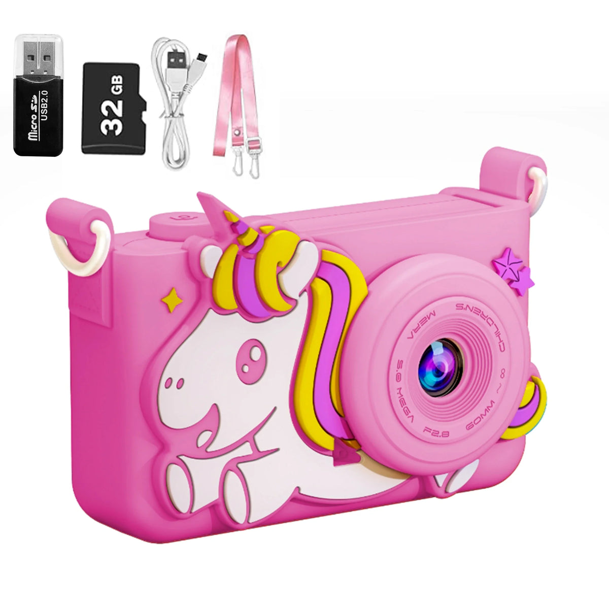Unicorn Kids Digital Camera 1080P HD – Gift for Ages 3–12