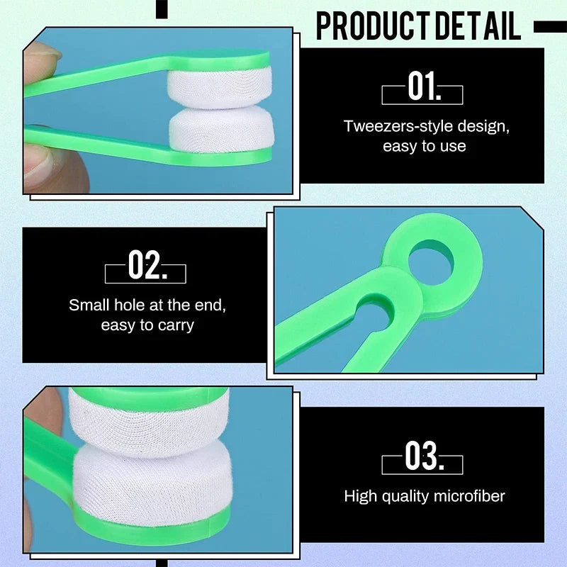 Mini Portable Eyeglass Cleaner Clip – Microfiber Lens Wipe Tool
