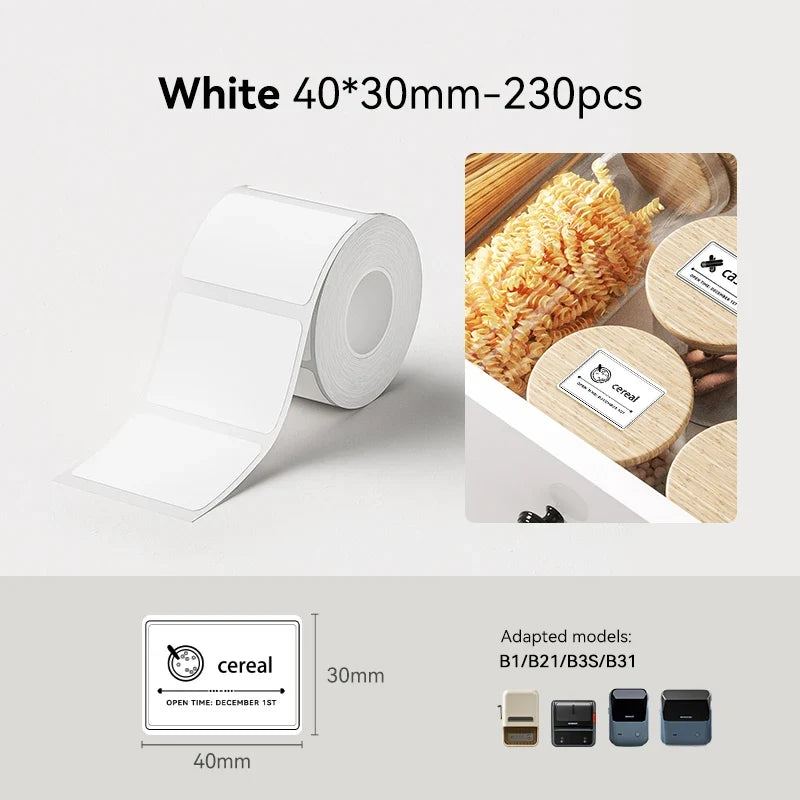 Niimbot Thermal Label Stickers – Waterproof & Oilproof Refills