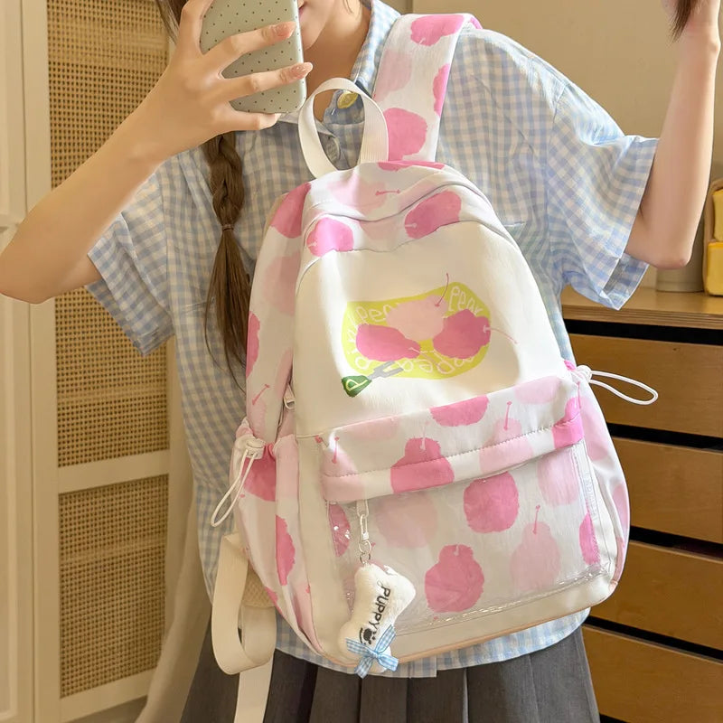 Nixie Korean Cute Printed Backpack – Lightweight Girls School Bag