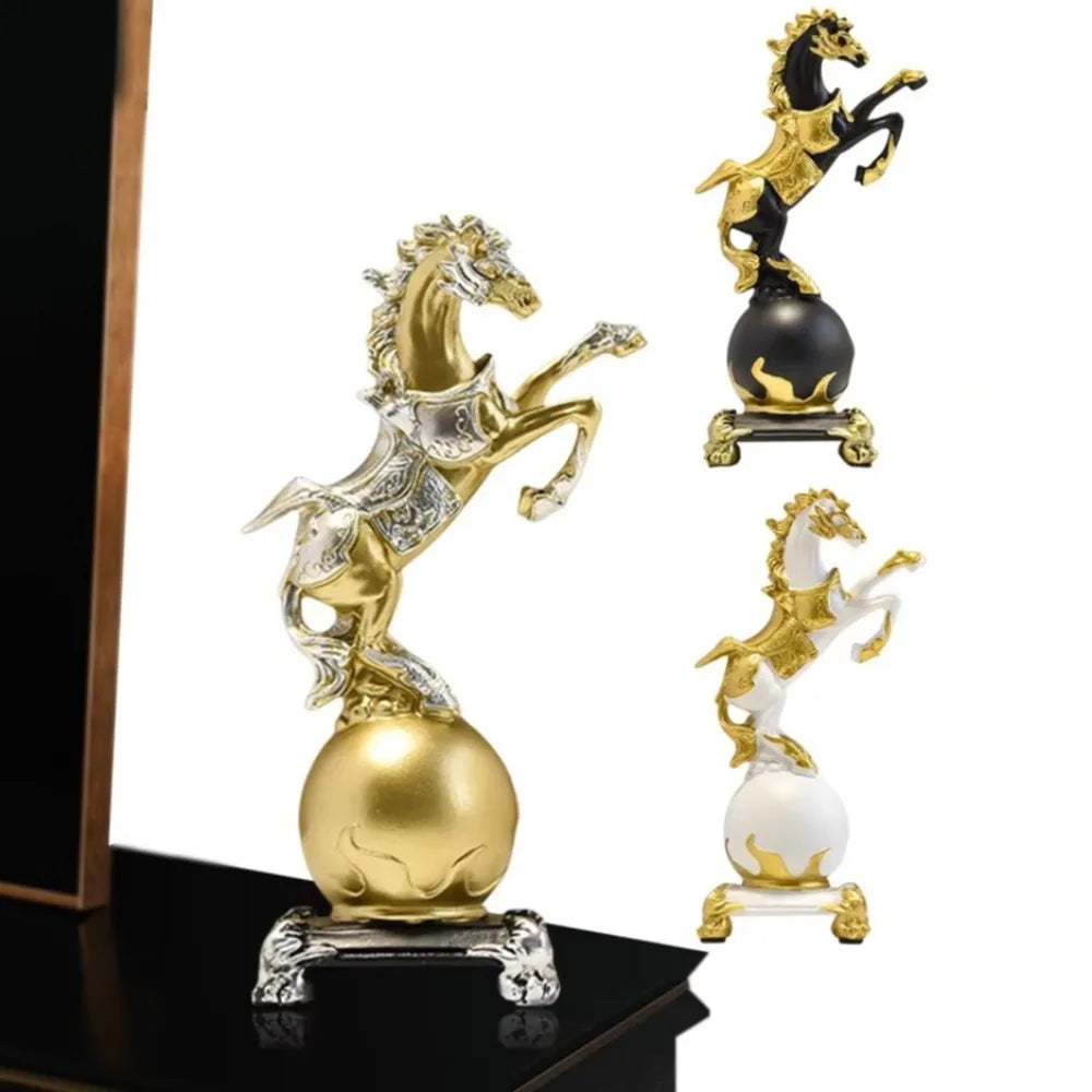 Feng Shui Lucky Horse Statue – Resin Home Office Décor