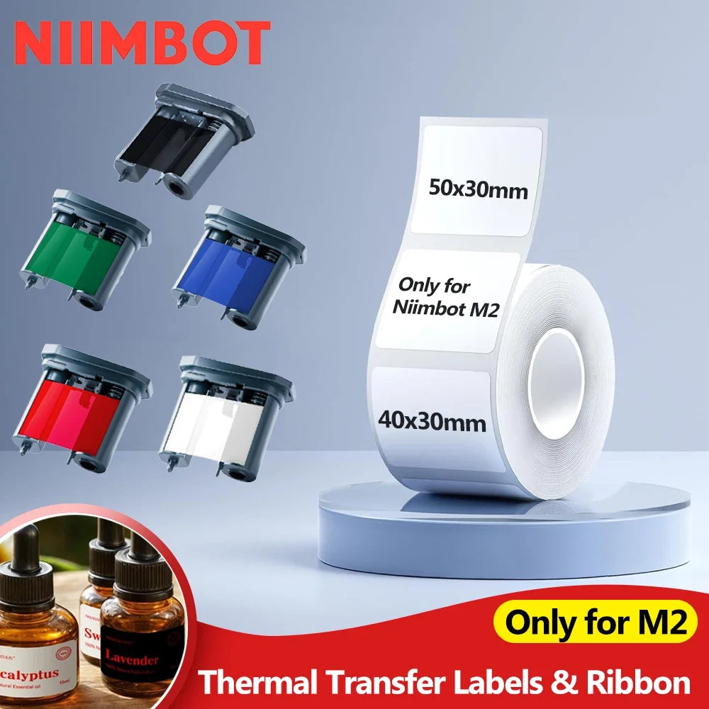 Niimbot M2 Thermal Transfer Label Paper & Color Ribbon 20-50mm
