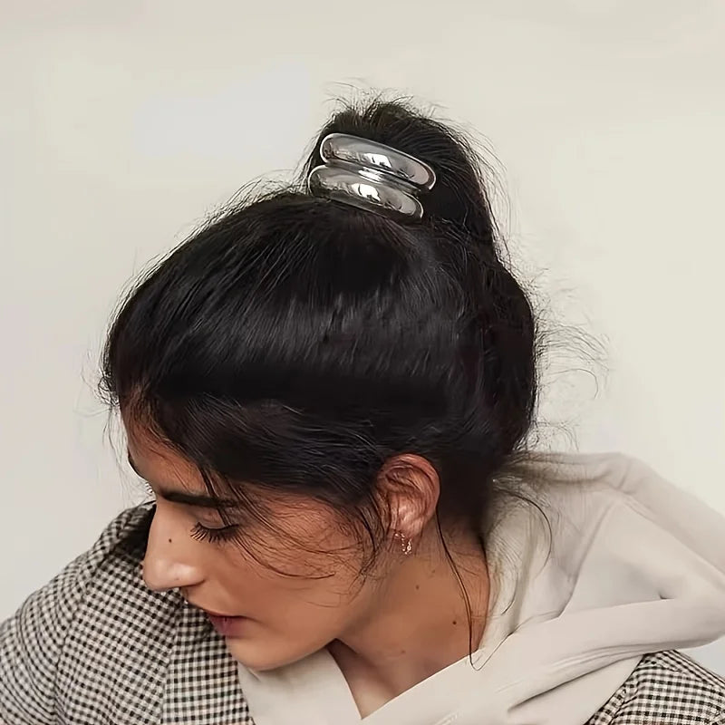 Geometric Metal Hair Rope Scrunchie – Elegant & Gentle Hold