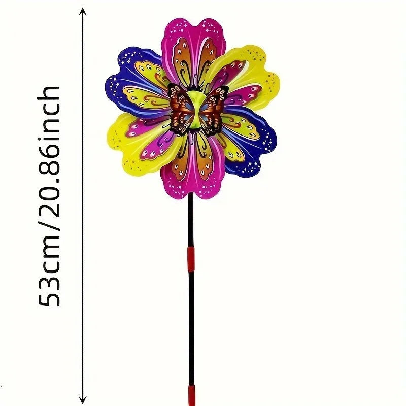 3D Butterfly Wind Spinner – 20.86in Colorful Outdoor Windmill
