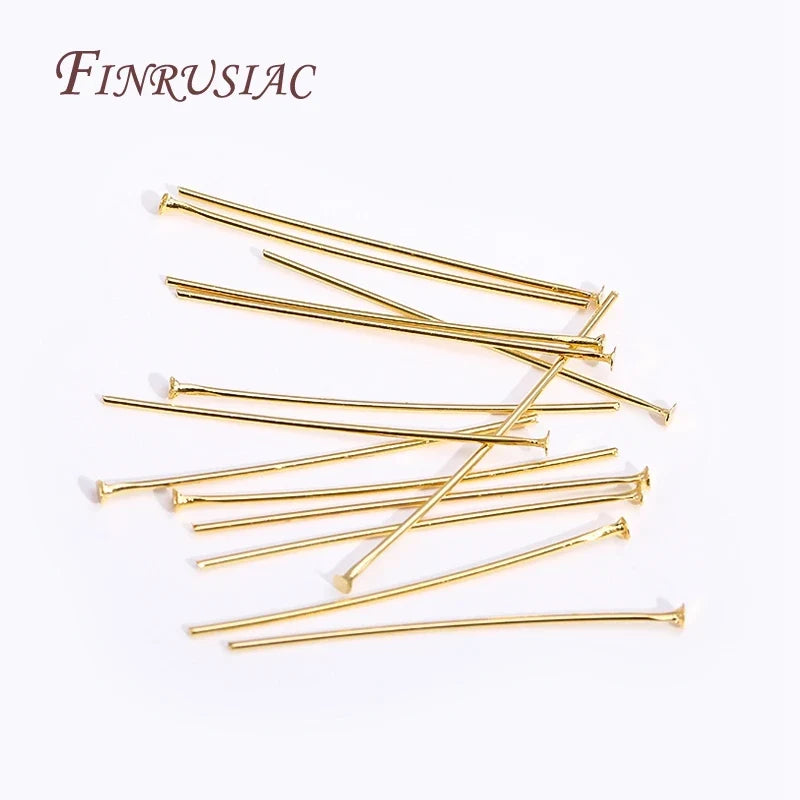 18K Gold Plated Eye & Head Pins – DIY Jewelry Findings 50–100 Pcs