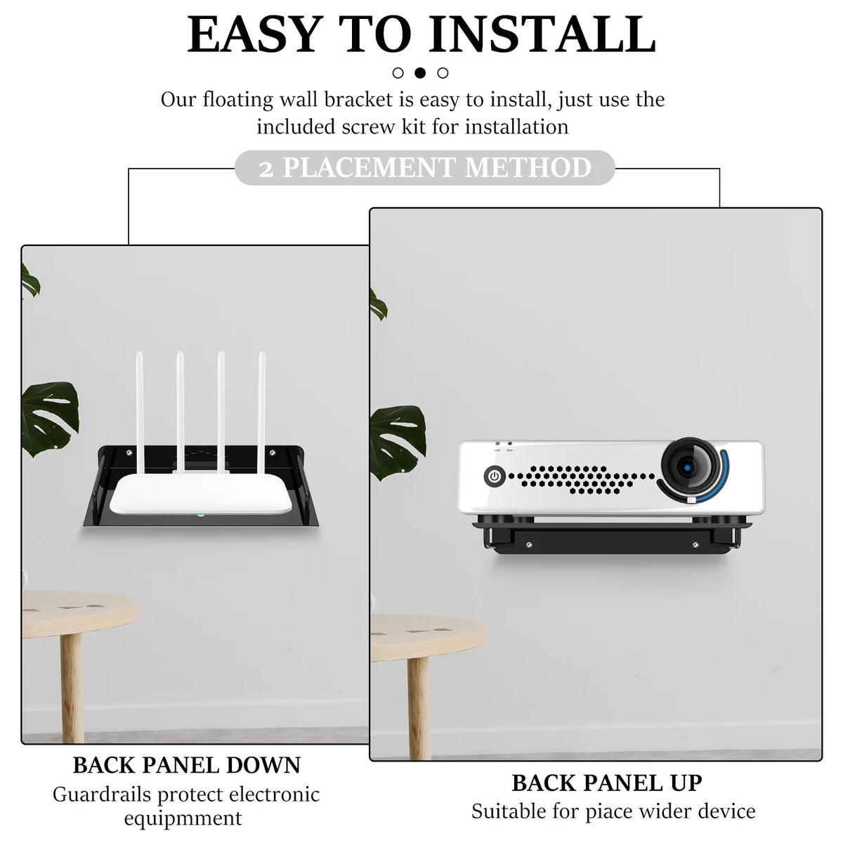 Wall Mount Floating Shelf for Projector, Router & TV Box