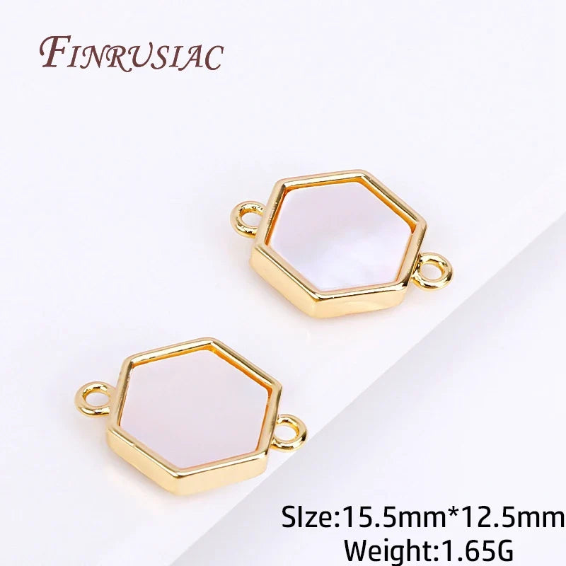 18K Gold Plated Shell Geometry Connector Charms | DIY Pendants