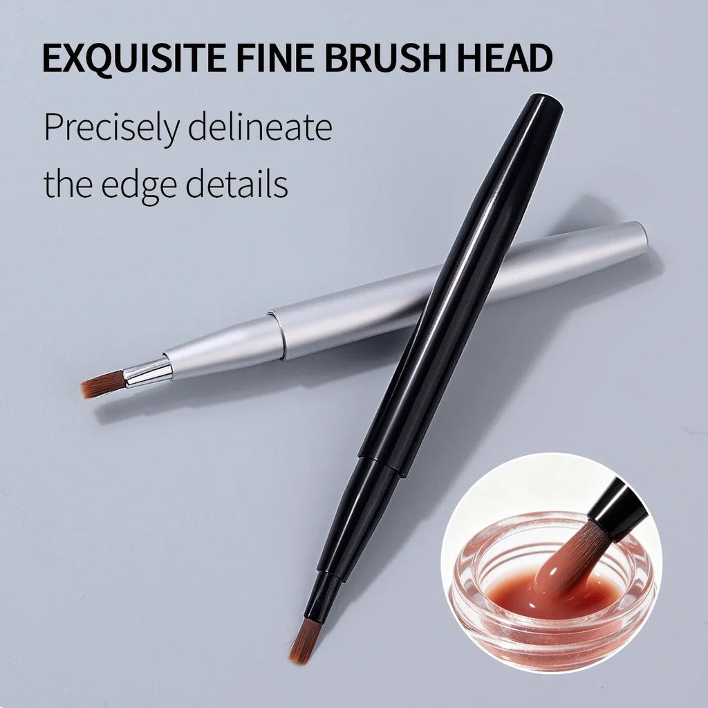Retractable Double-Headed Lip Brush with Cap – 2 Pcs | Nixie