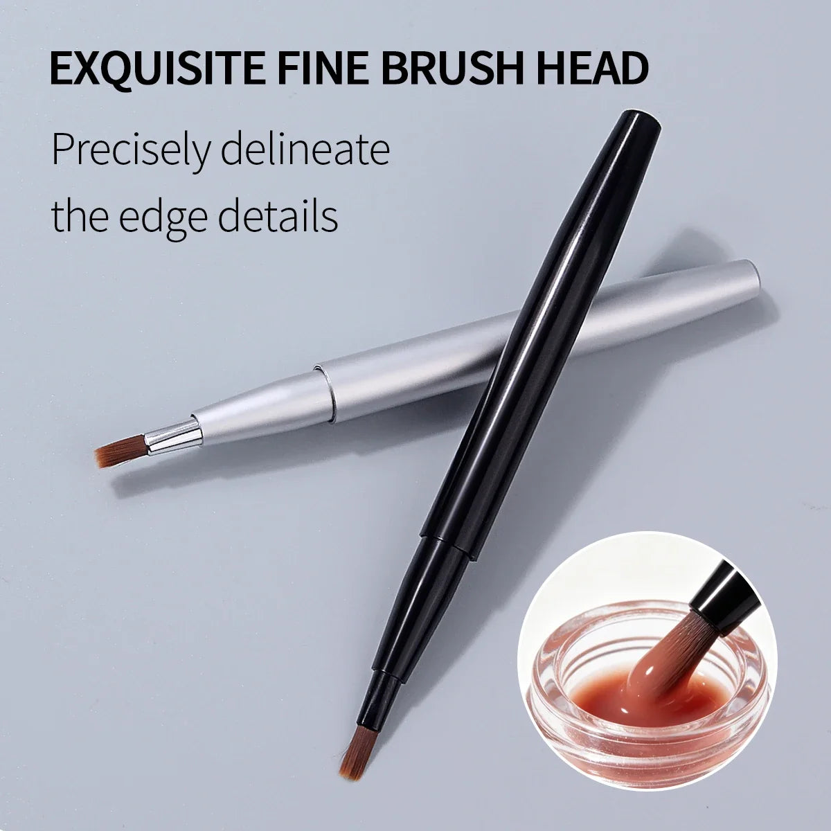 Retractable Double-Headed Lip Brush with Cap – 2 Pcs | Nixie
