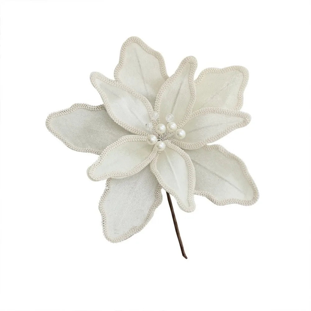 Large Artificial Christmas Glitter Flower – Festive Party Décor